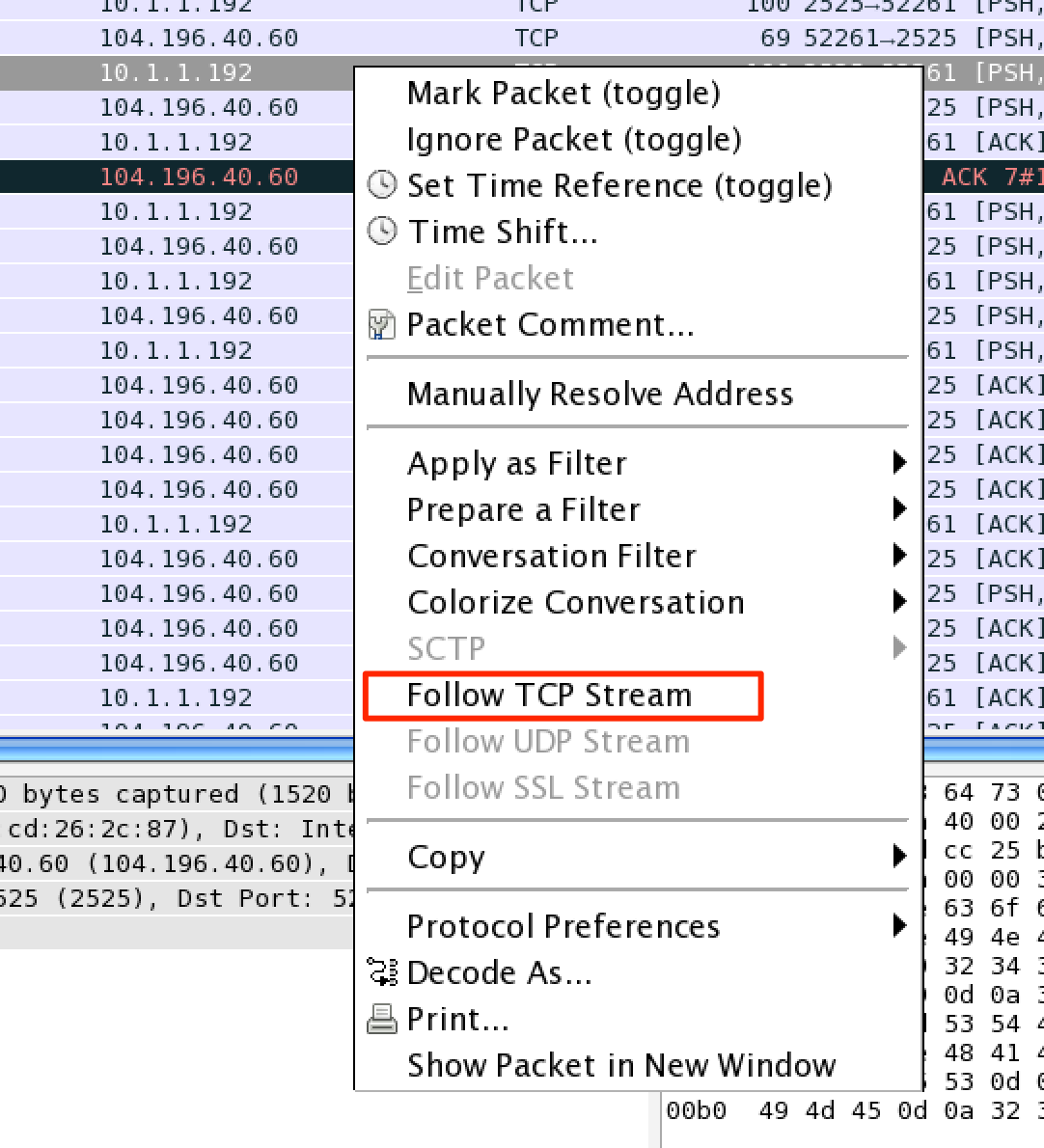 how to use wireshark to find evidence of hacking